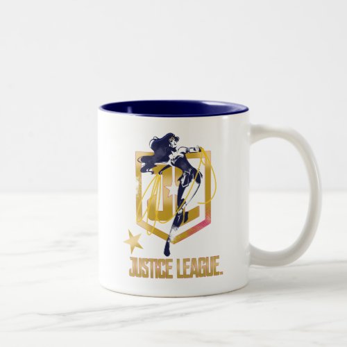 Justice League  Wonder Woman JL Logo Pop Art Two_Tone Coffee Mug