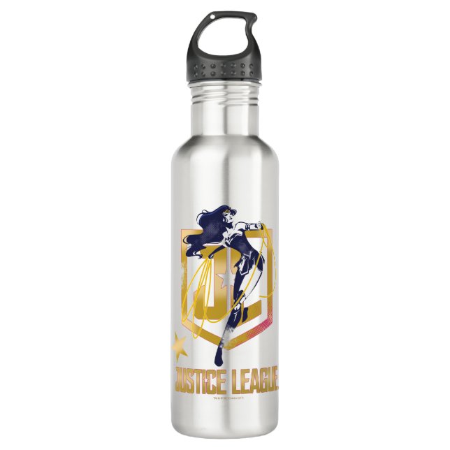 Justice League | Wonder Woman JL Logo Pop Art Water Bottle (Front)