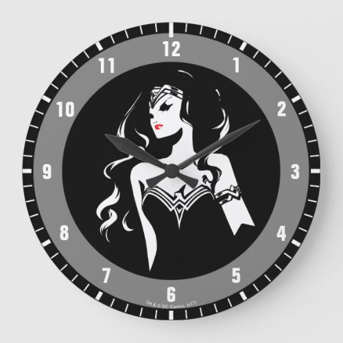 Justice League  Wonder Woman Noir Pop Art Large Clock