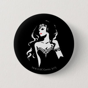 Justice League Wonder Woman Noir Pop Art Pinback Button