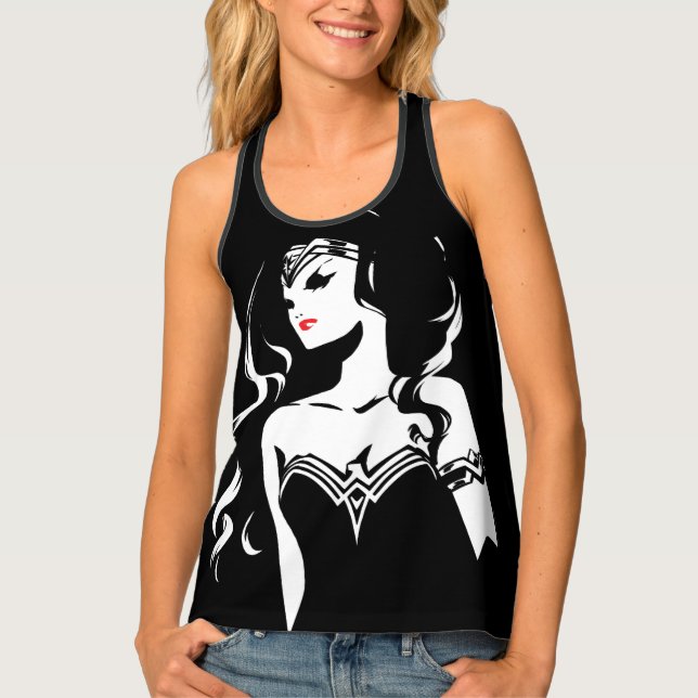 Justice League | Wonder Woman Noir Pop Art Tank Top (Front)