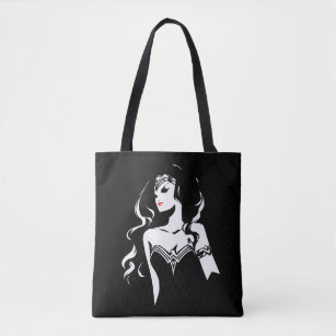 Wonder Woman Black And White Bags Zazzle Justice League Wonder Woman Noir Pop Art Tote Bag