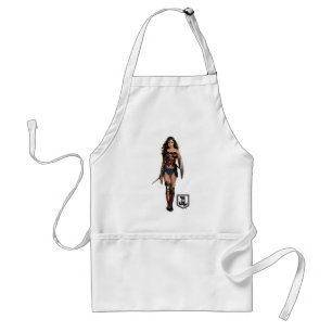 Justice League   Wonder Woman On Battlefield Adult Apron
