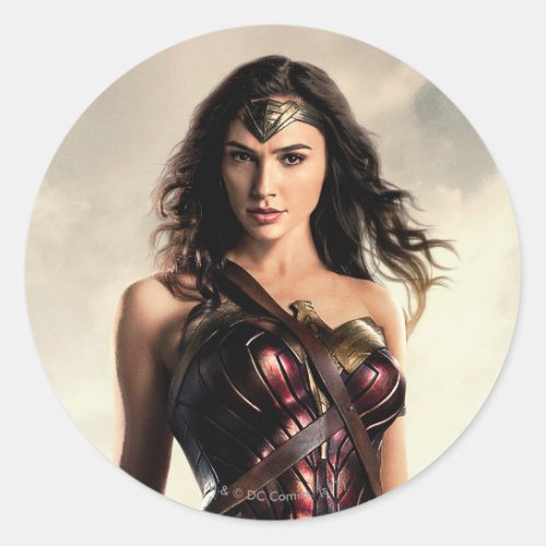 Justice League  Wonder Woman On Battlefield Classic Round Sticker