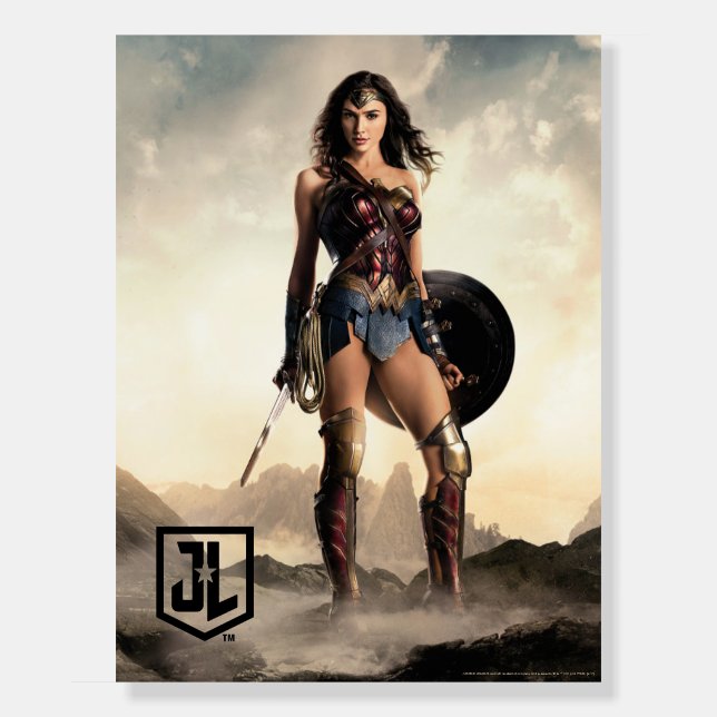 Justice League | Wonder Woman On Battlefield Foam Board (Front)