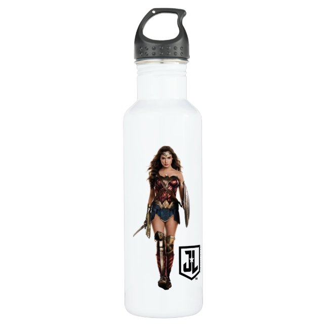 Justice League | Wonder Woman On Battlefield Stainless Steel Water Bottle (Front)