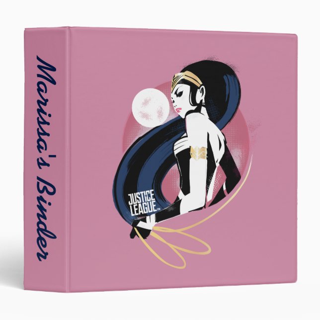 Justice League | Wonder Woman Profile Pop Art 3 Ring Binder (Front/Spine)