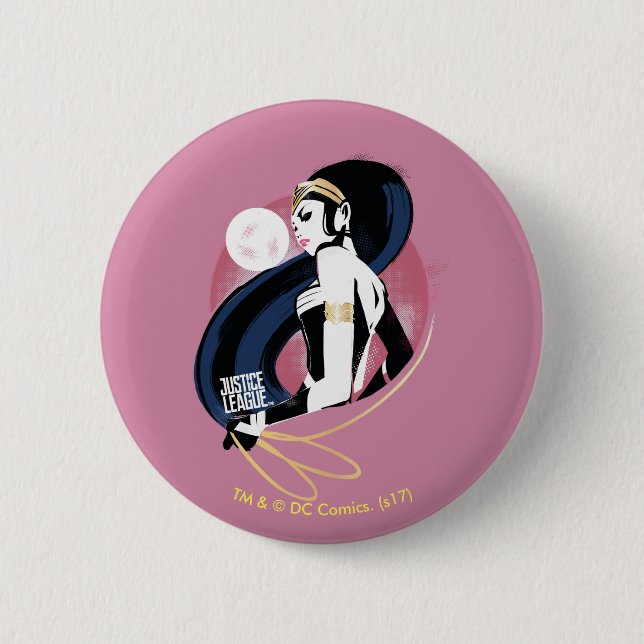 Justice League | Wonder Woman Profile Pop Art Button (Front)
