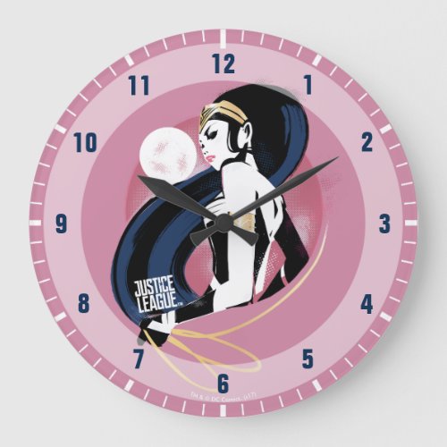 Justice League  Wonder Woman Profile Pop Art Large Clock