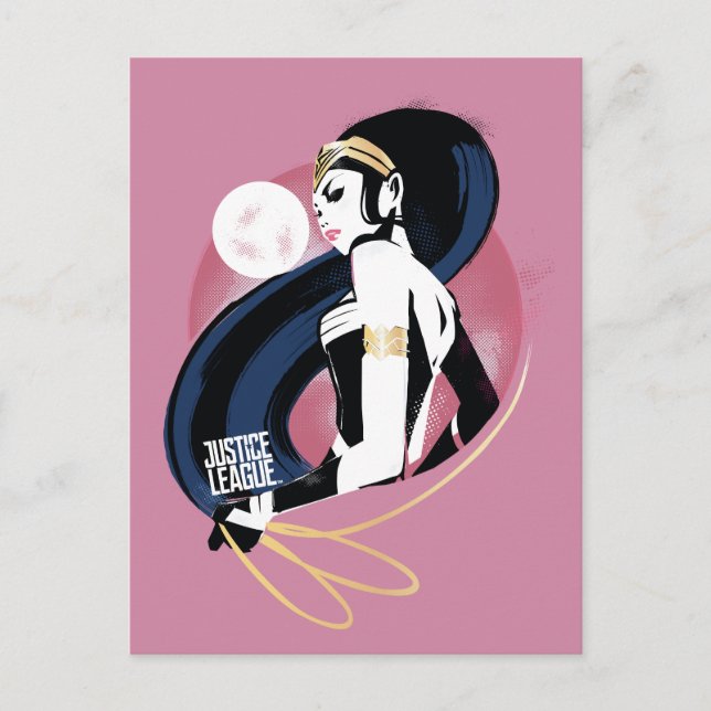 Justice League | Wonder Woman Profile Pop Art Postcard (Front)