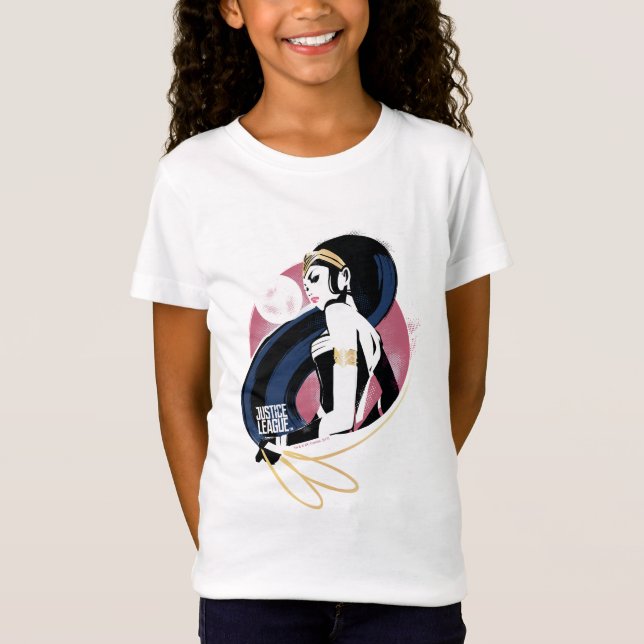 Justice League | Wonder Woman Profile Pop Art T-Shirt (Front)
