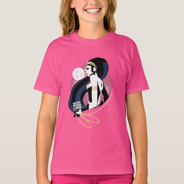 Justice League | Wonder Woman Profile Pop Art T-Shirt (Front)