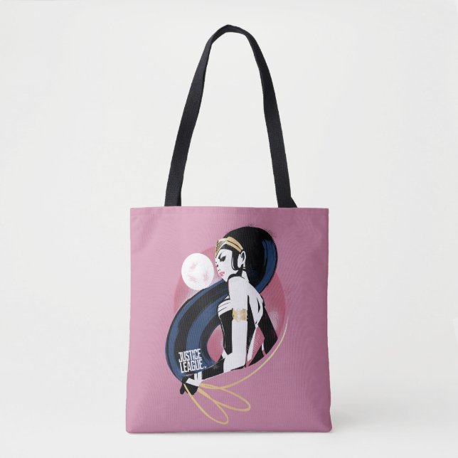 Justice League | Wonder Woman Profile Pop Art Tote Bag (Front)