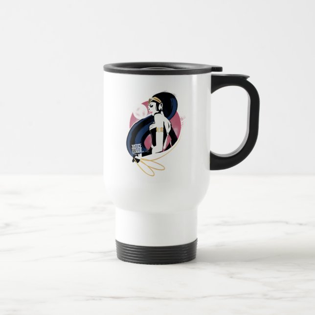 Justice League | Wonder Woman Profile Pop Art Travel Mug (Right)