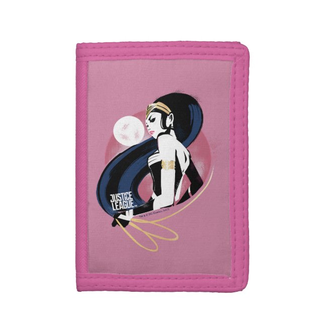 Justice League | Wonder Woman Profile Pop Art Tri-fold Wallet (Front Vertical)