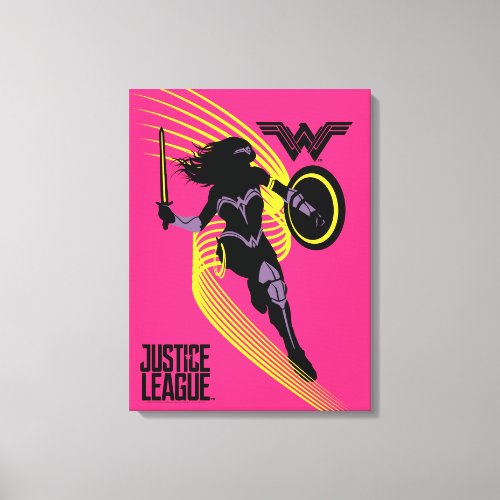 Justice League  Wonder Woman Silhouette Icon Canvas Print