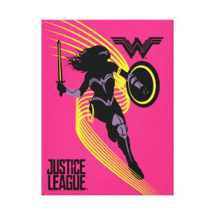 Justice League   Wonder Woman Silhouette Icon Canvas Print