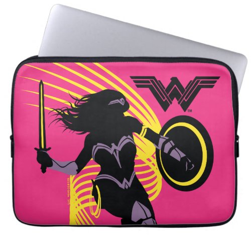 Justice League  Wonder Woman Silhouette Icon Laptop Sleeve