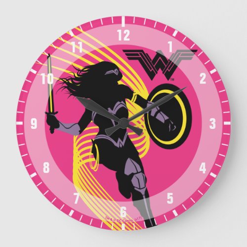 Justice League  Wonder Woman Silhouette Icon Large Clock