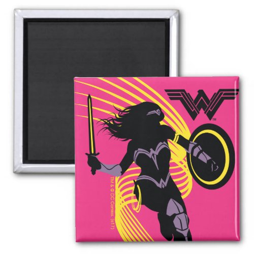 Justice League  Wonder Woman Silhouette Icon Magnet