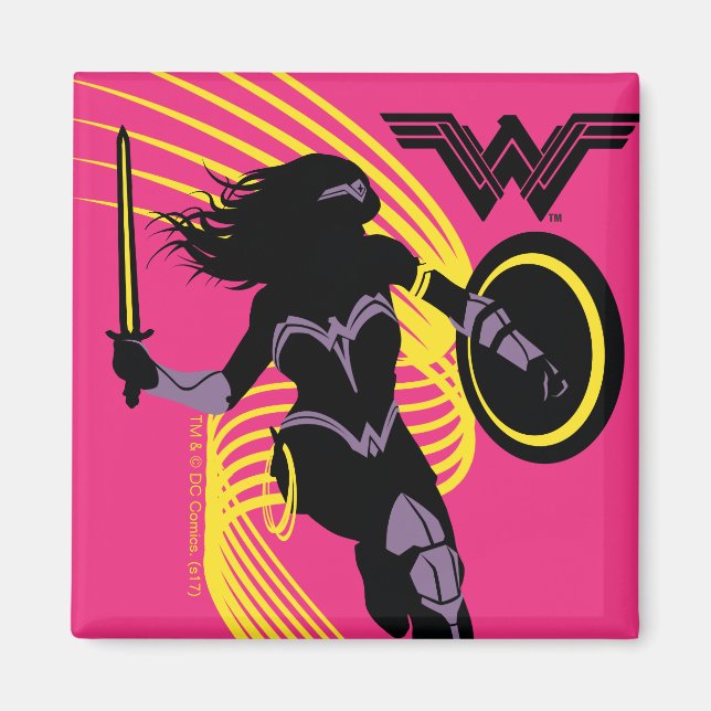 Justice League | Wonder Woman Silhouette Icon Magnet (Front)