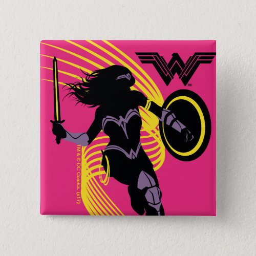 Justice League  Wonder Woman Silhouette Icon Pinback Button