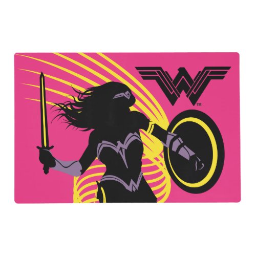 Justice League  Wonder Woman Silhouette Icon Placemat