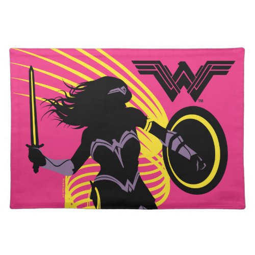 Justice League  Wonder Woman Silhouette Icon Placemat