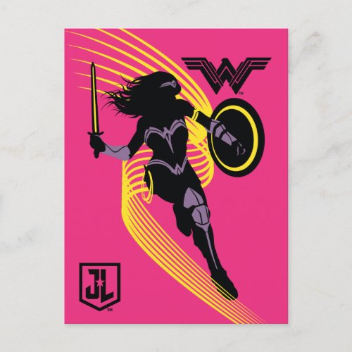 Justice League  Wonder Woman Silhouette Icon Postcard
