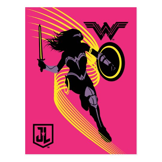 Justice League Wonder Woman Silhouette Icon Postcard Zazzle Com