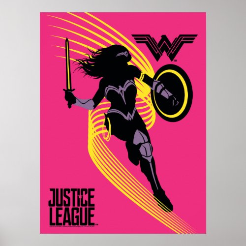 Justice League  Wonder Woman Silhouette Icon Poster