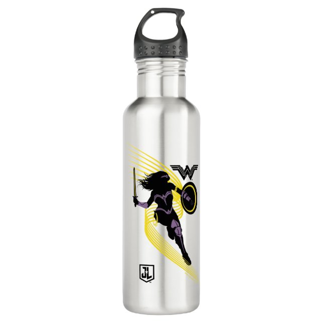 Justice League | Wonder Woman Silhouette Icon Stainless Steel Water Bottle (Front)