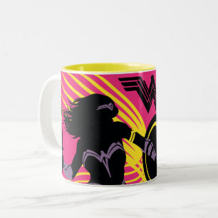 Justice League   Wonder Woman Silhouette Icon Two-Tone Coffee Mug