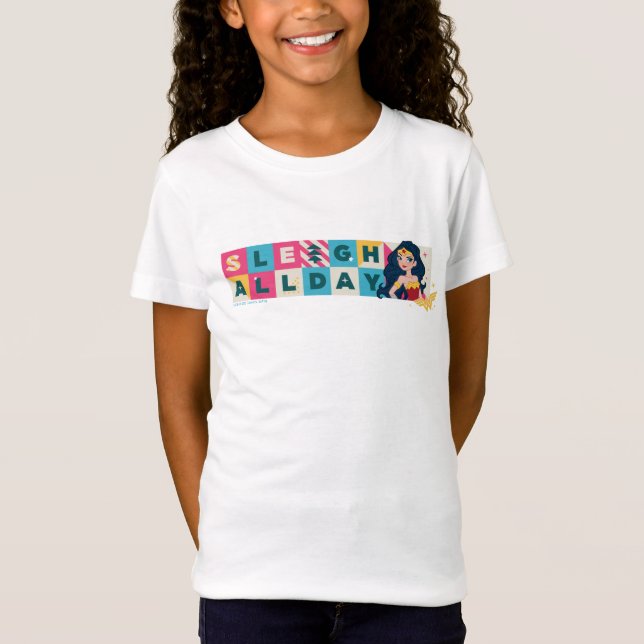 Justice League Wonder Woman "Sleigh All Day" T-Shirt (Front)