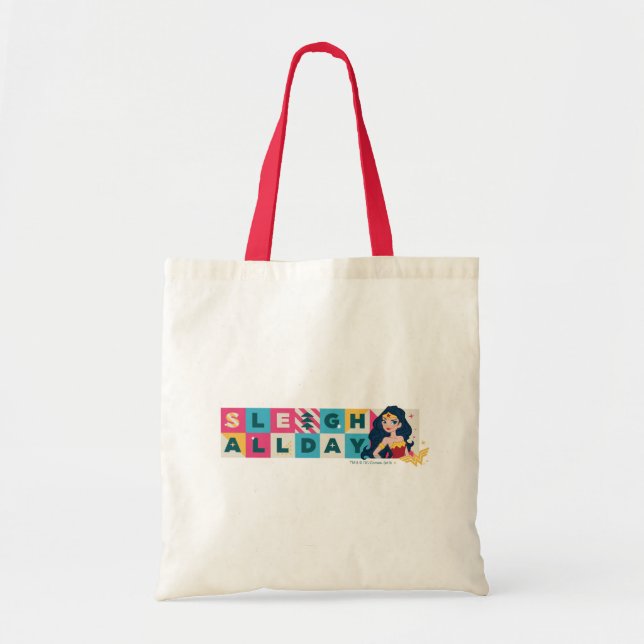 Justice League Wonder Woman "Sleigh All Day" Tote Bag (Front)