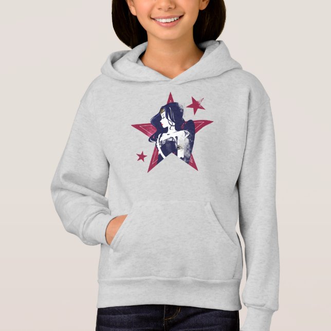 Justice League | Wonder Woman & Stars Pop Art Hoodie (Front)