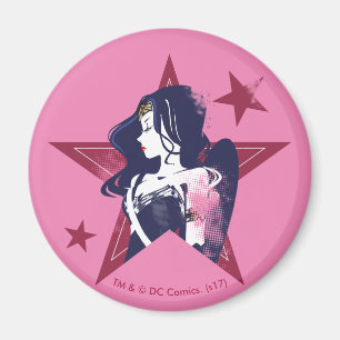 Justice League   Wonder Woman & Stars Pop Art Magnet