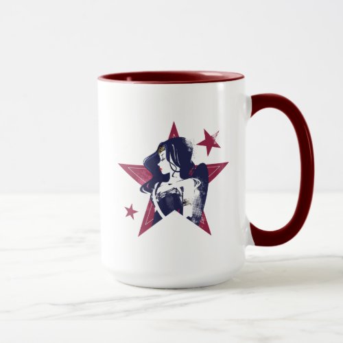 Justice League  Wonder Woman  Stars Pop Art Mug