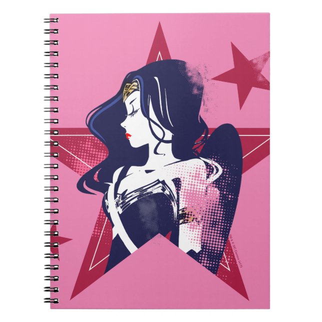 Justice League | Wonder Woman & Stars Pop Art Notebook (Front)