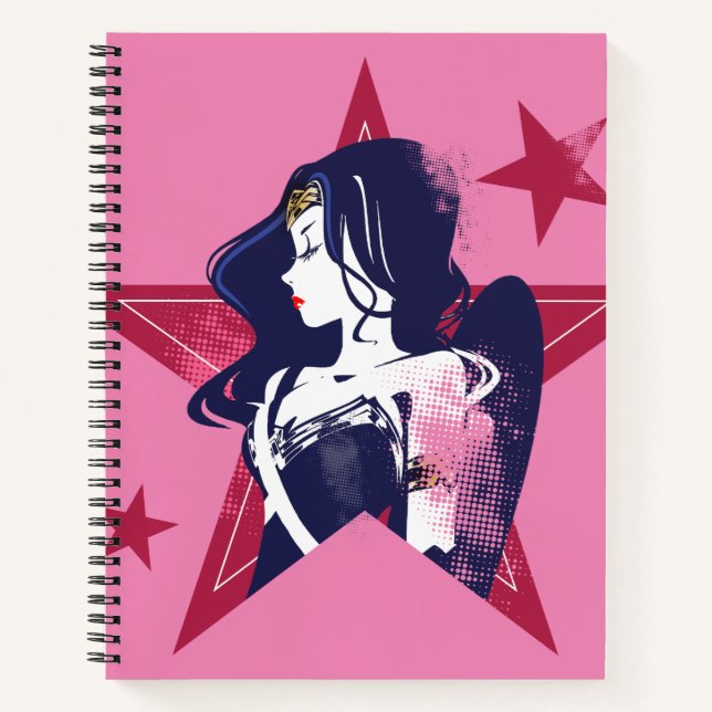 Justice League | Wonder Woman & Stars Pop Art Notebook (Front)