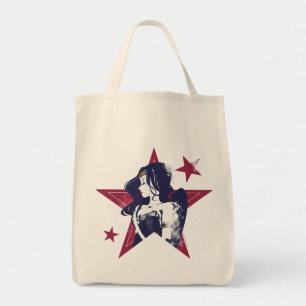 Justice League Wonder Woman & Stars Pop Art Tote Bag