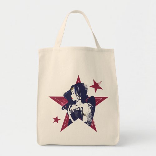 Justice League  Wonder Woman  Stars Pop Art Tote Bag