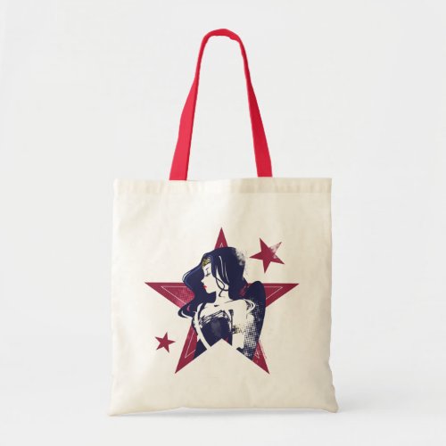 Justice League  Wonder Woman  Stars Pop Art Tote Bag