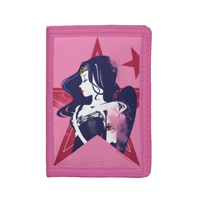 Justice League | Wonder Woman & Stars Pop Art Tri-fold Wallet (Front Vertical)