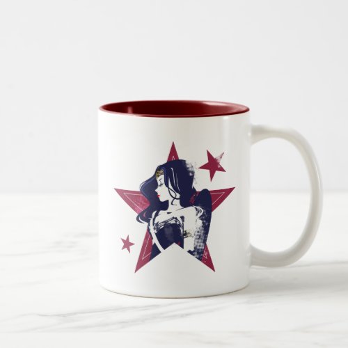 Justice League  Wonder Woman  Stars Pop Art Two_Tone Coffee Mug