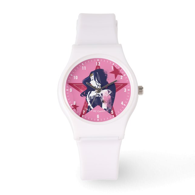 Justice League | Wonder Woman & Stars Pop Art Watch (Front)