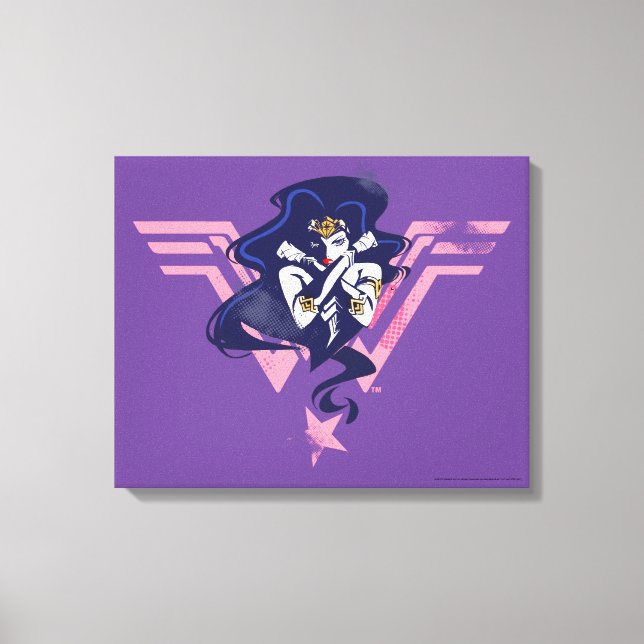 Justice League | Wonder Woman & Symbol Pop Art Canvas Print (Front)