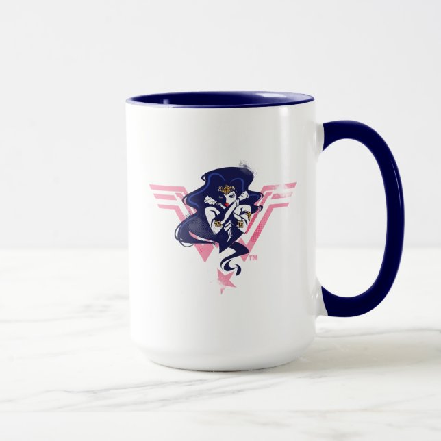Justice League | Wonder Woman & Symbol Pop Art Mug (Right)
