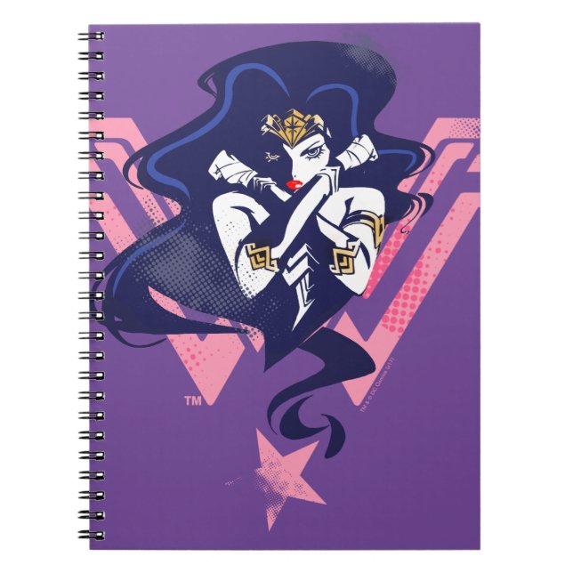 Justice League | Wonder Woman & Symbol Pop Art Notebook (Front)