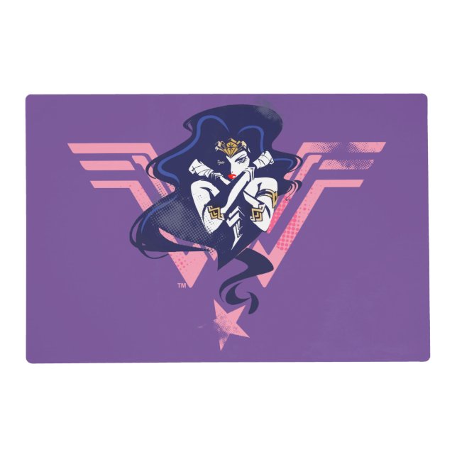 Justice League | Wonder Woman & Symbol Pop Art Placemat (Front)